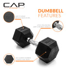 Cap Barbell 30 Lb Pair Coated Hex Dumbbell Weight