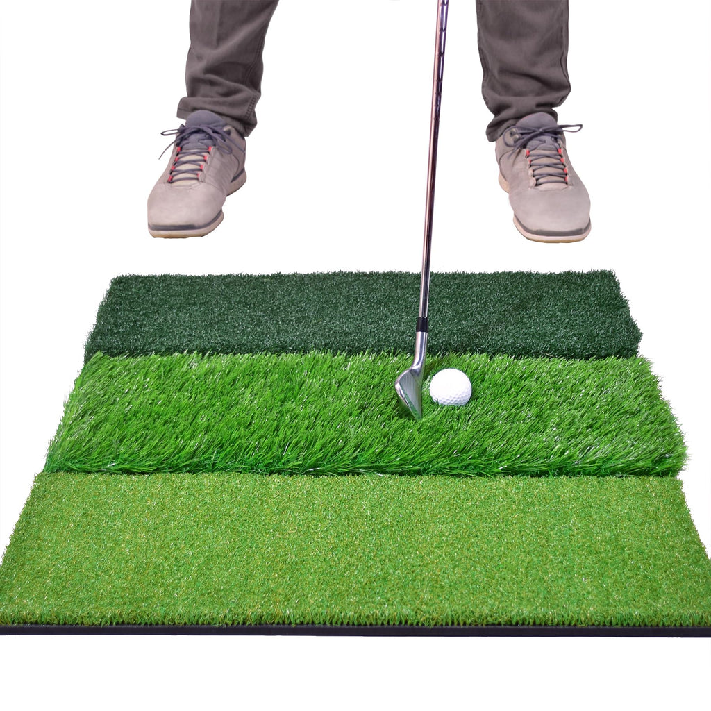 Gosports Tri-Turf Xl Golf Practice Hitting Mat - Huge 24 Inch X 24 Inch For Optimal Practice