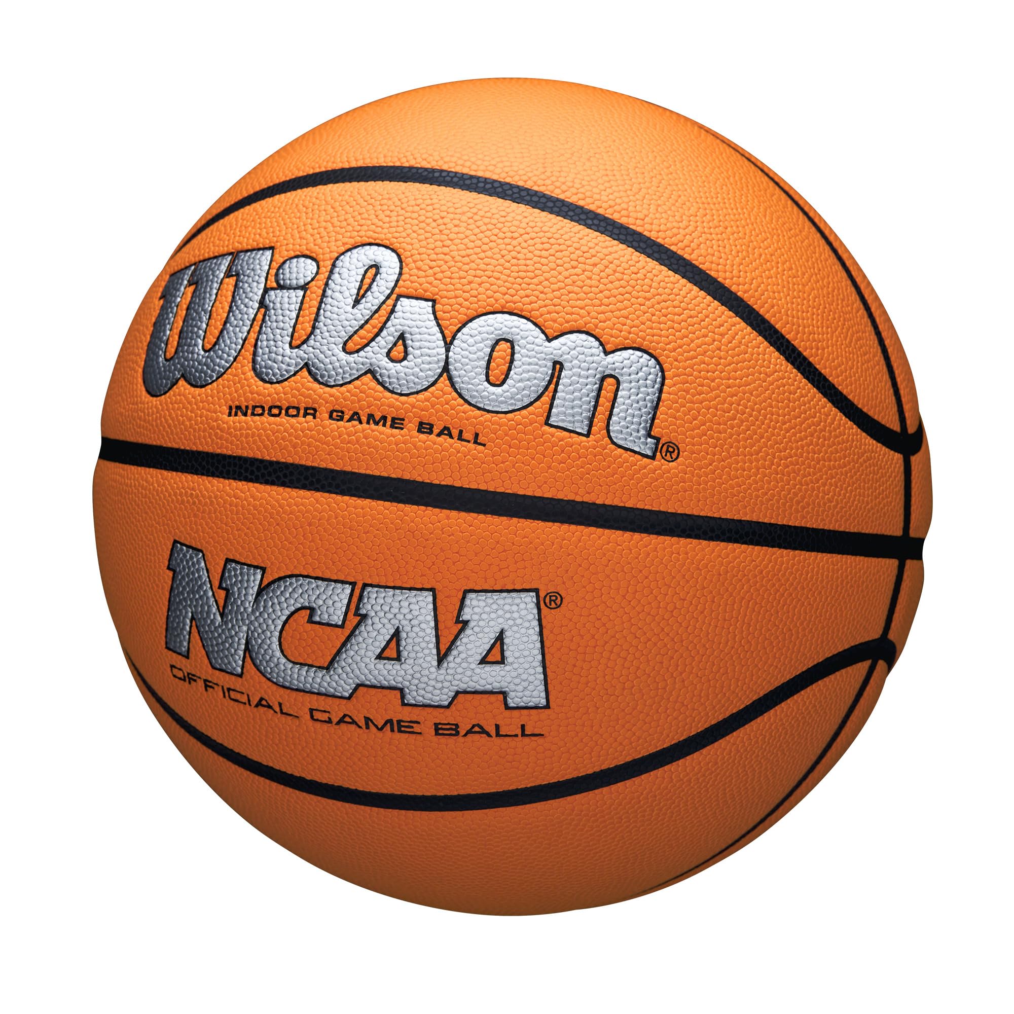 Wilson Ncaa Evo Nxt Official Indoor Game Basketball - Silver/Orange, Size 7-29.5''