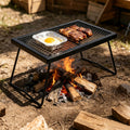 REDCAMP Folding Campfire Grill Grate, Portable Heavy Duty Steel Grate, Fire Pit Grill Grate for Outdoor Camping Cooking BBQ