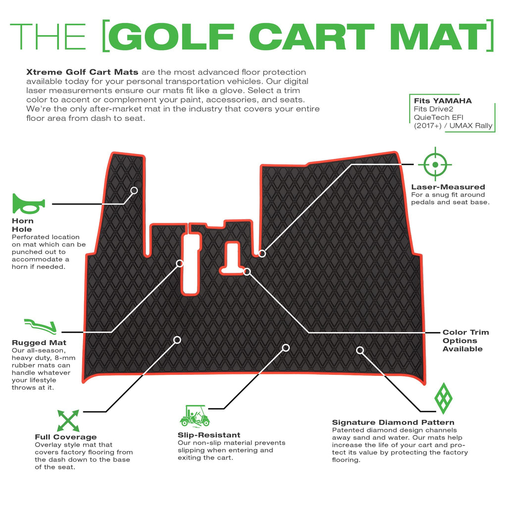 Xtreme Mats Yamaha Drive2 Golf Cart Mat, Full Coverage Golf Cart Floor Liner Mat - Fits Yamaha Drive2 Models Only (2017-2023) &