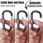 Mr. Pen- Carabiner, 6 Pcs, 3 Inch Aluminum D Ring Carabiner Clip, Key Chain Clip, Backpack Clips, Carabiner Clip, Key Hook For P