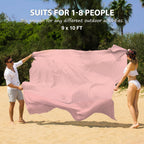 Bydoll Nylon Beach Blanket Waterproof Sandproof Oversized 10'X9' Suits 1-8 Adults Sand Free Extra Large Blanket Lightweight Soft