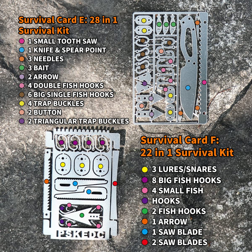 Pskook 12 Pcs Survival Multitool Card Emergency Camping Tool Edc Kit In Your Wallet Outdoor Hunting Fishing Hiking Gear