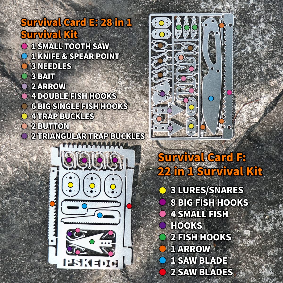 Pskook 12 Pcs Survival Multitool Card Emergency Camping Tool Edc Kit In Your Wallet Outdoor Hunting Fishing Hiking Gear