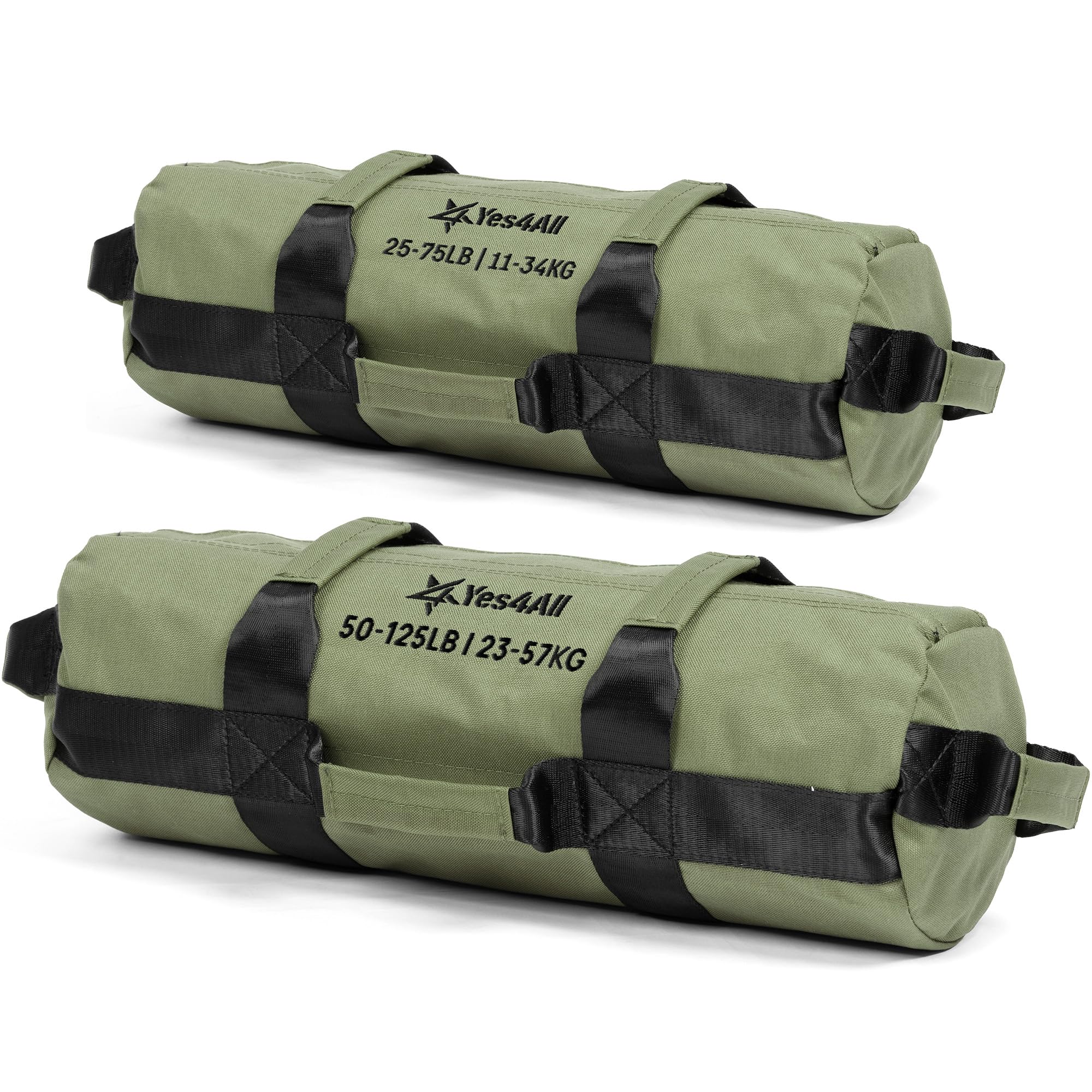 Yes4All Sandbags for Working Out, Unfilled Adjustable Sand Bags for Weight Training with Handles, Multiple Colors & Sizes 5-200l
