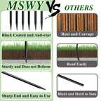 Mswy 16 Inch Rebar Stakes 20 Pack Heavy Duty Ground Anchors 1/2 Inch Diameter Galvanized Steel Asphalt Anchoring Metal Spikes Fo