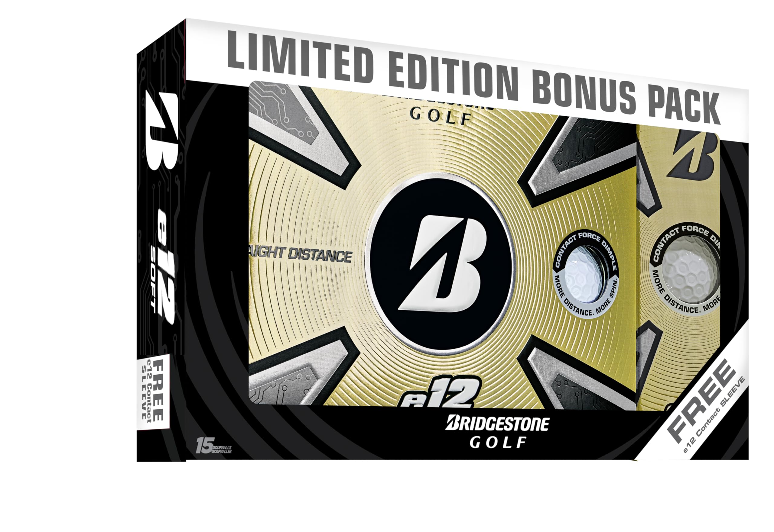 Bridgestone Golf 2023 e12 Contact Bonus Pack/Free Sleeve Golf Balls