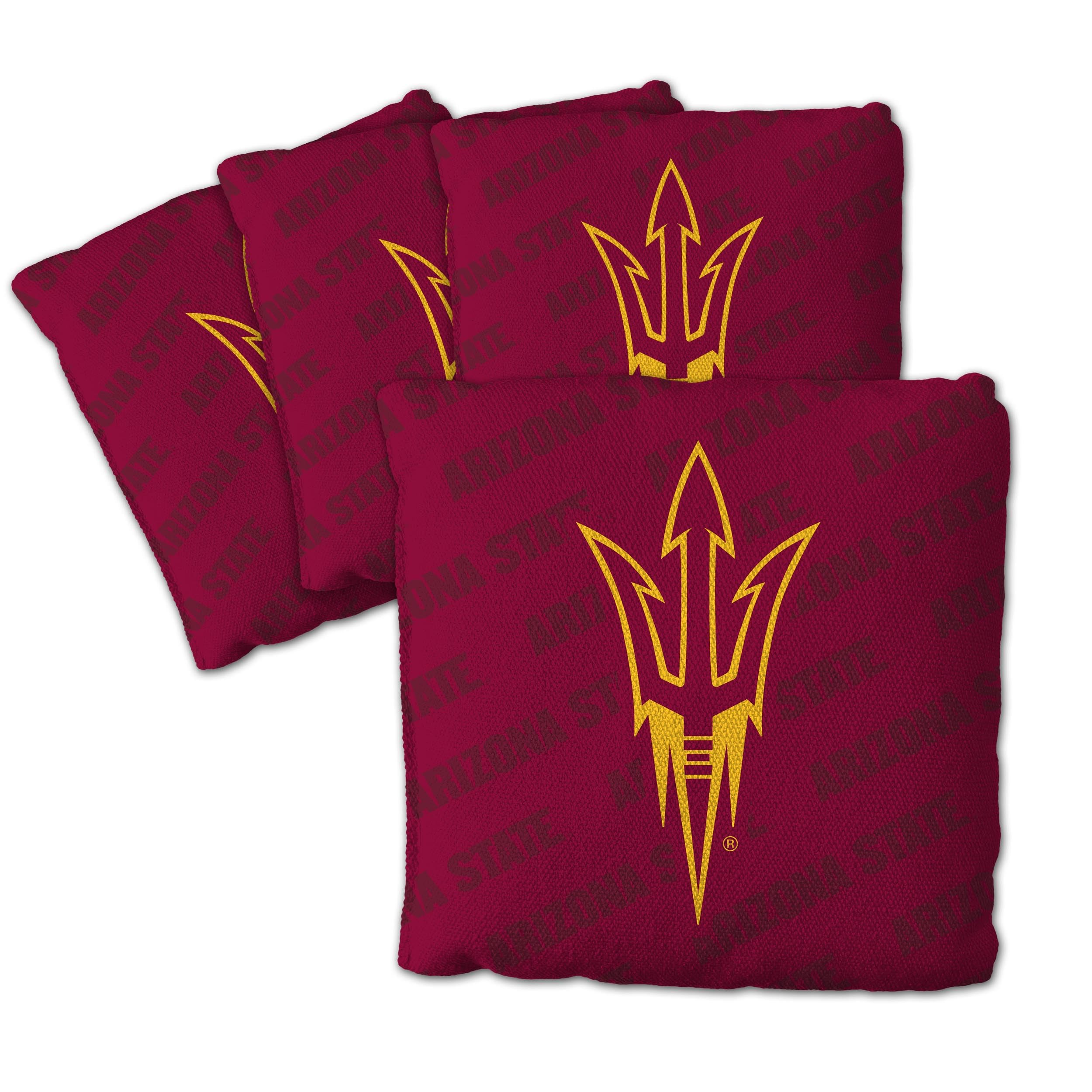 YouTheFan Officially-Licensed NCAA Arizona State Sun Devils Set of 4 Cornhole Bags - All Weather Regulation 6    x 6    Size - 1