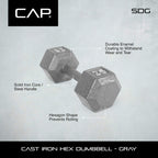 CAP Barbell Solid Hex Single Dumbbells (95-Pound)