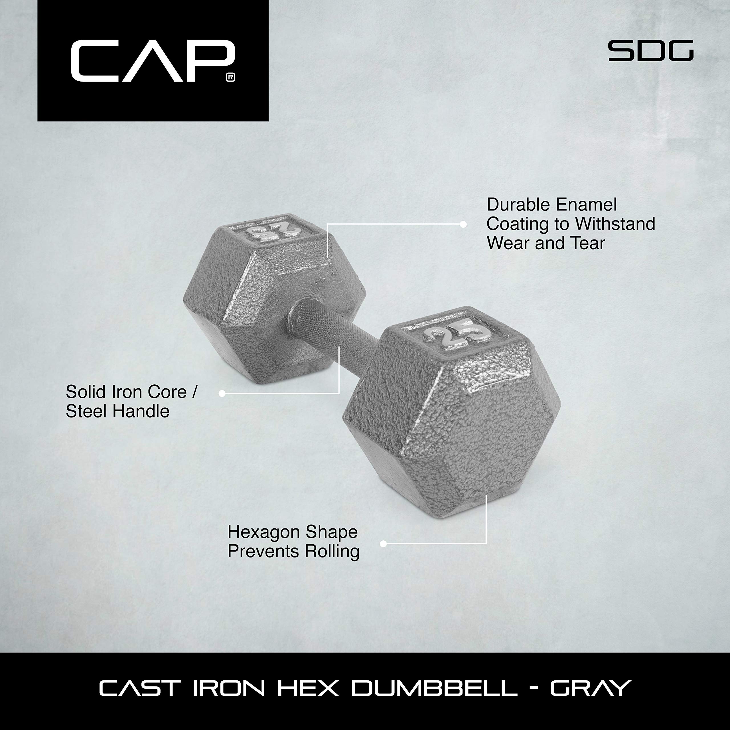CAP Barbell Solid Hex Single Dumbbells (95-Pound)