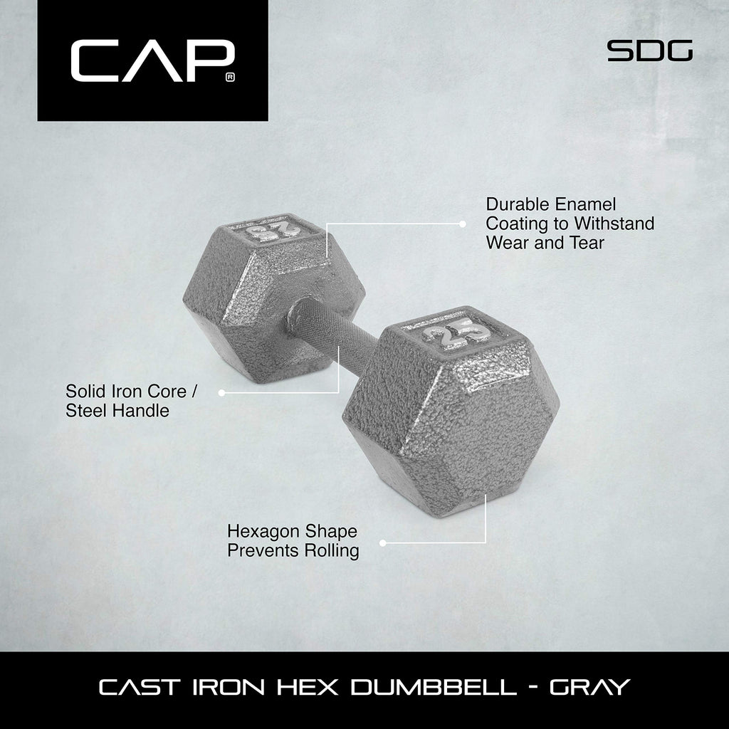 CAP Barbell Solid Hex Single Dumbbells (100-Pound)