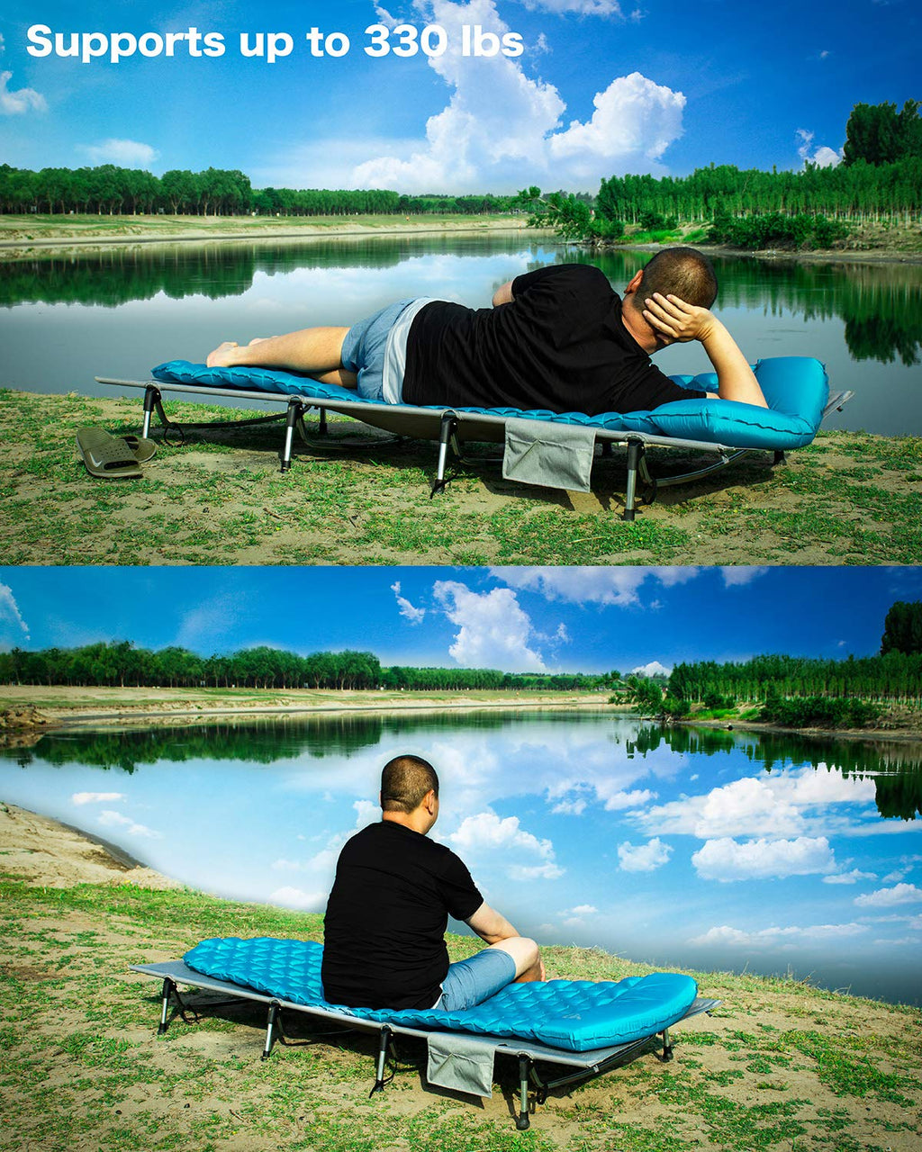 Iclimb Super Easy Assemble Folding Cot Ultralight Compact Heavy Duty With Carry Bag For Adults Camping Backpacking (Brown)