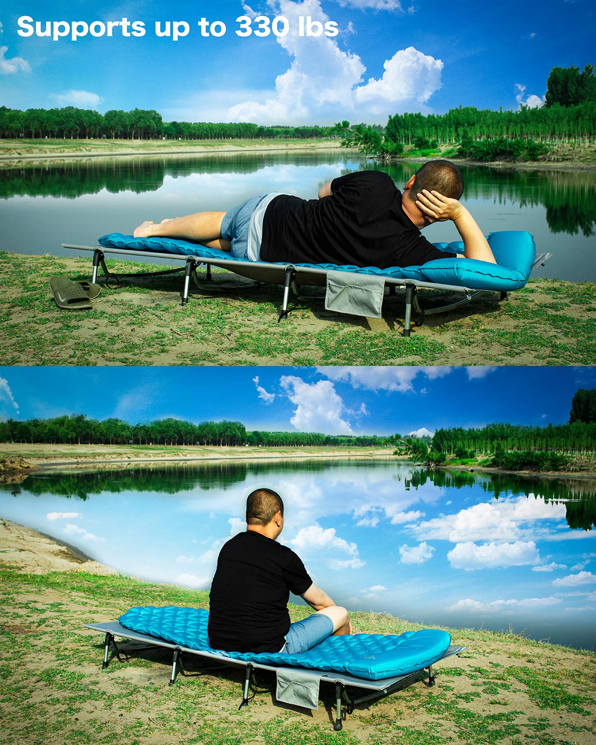 Iclimb Super Easy Assemble Folding Cot Ultralight Compact Heavy Duty With Carry Bag For Adults Camping Backpacking (Brown)