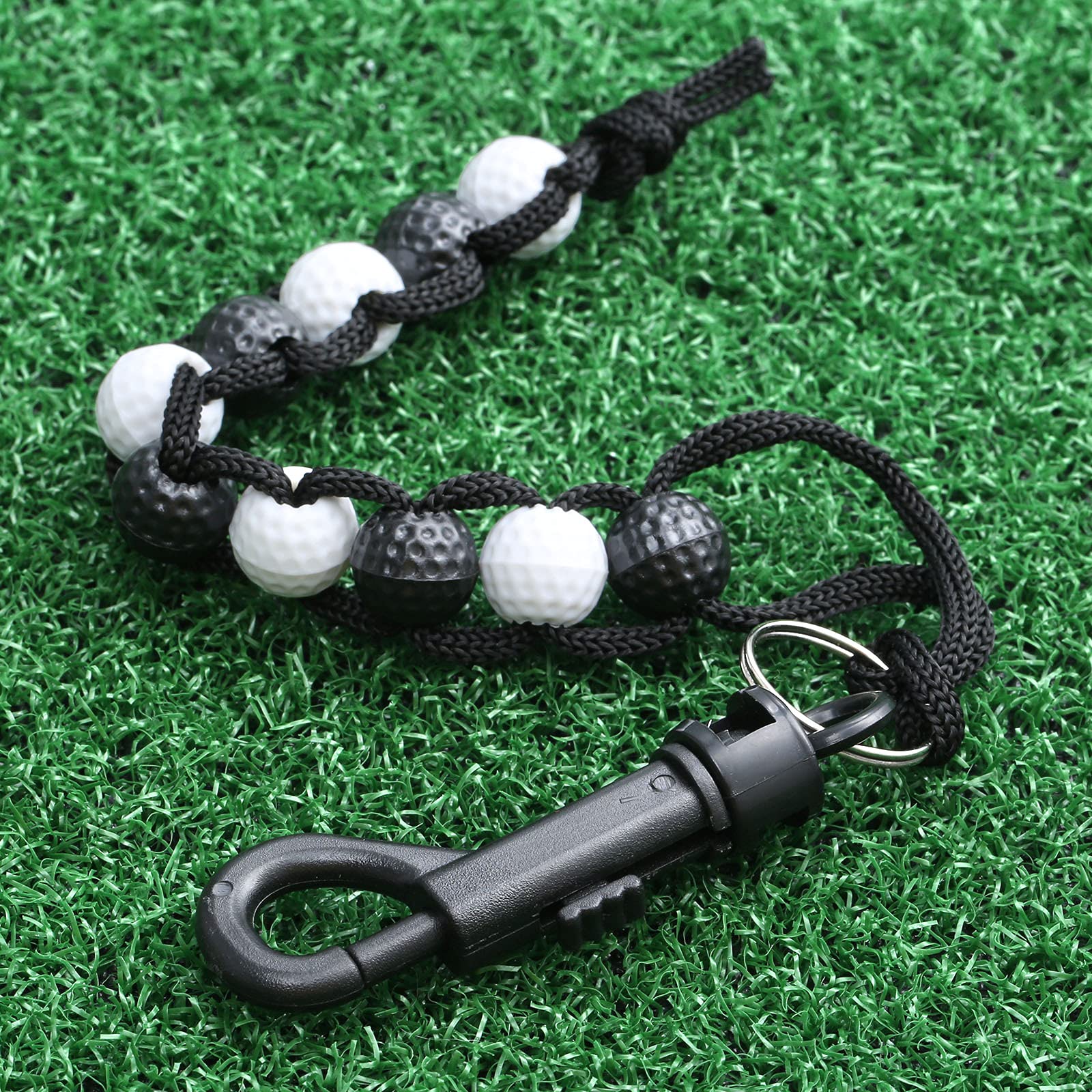 Muxsam 1 Piece Golf Beads Score Counter With Clip (Black), Golf Stroke Score Count Keeper Putting Score Counter For Referee Cadd