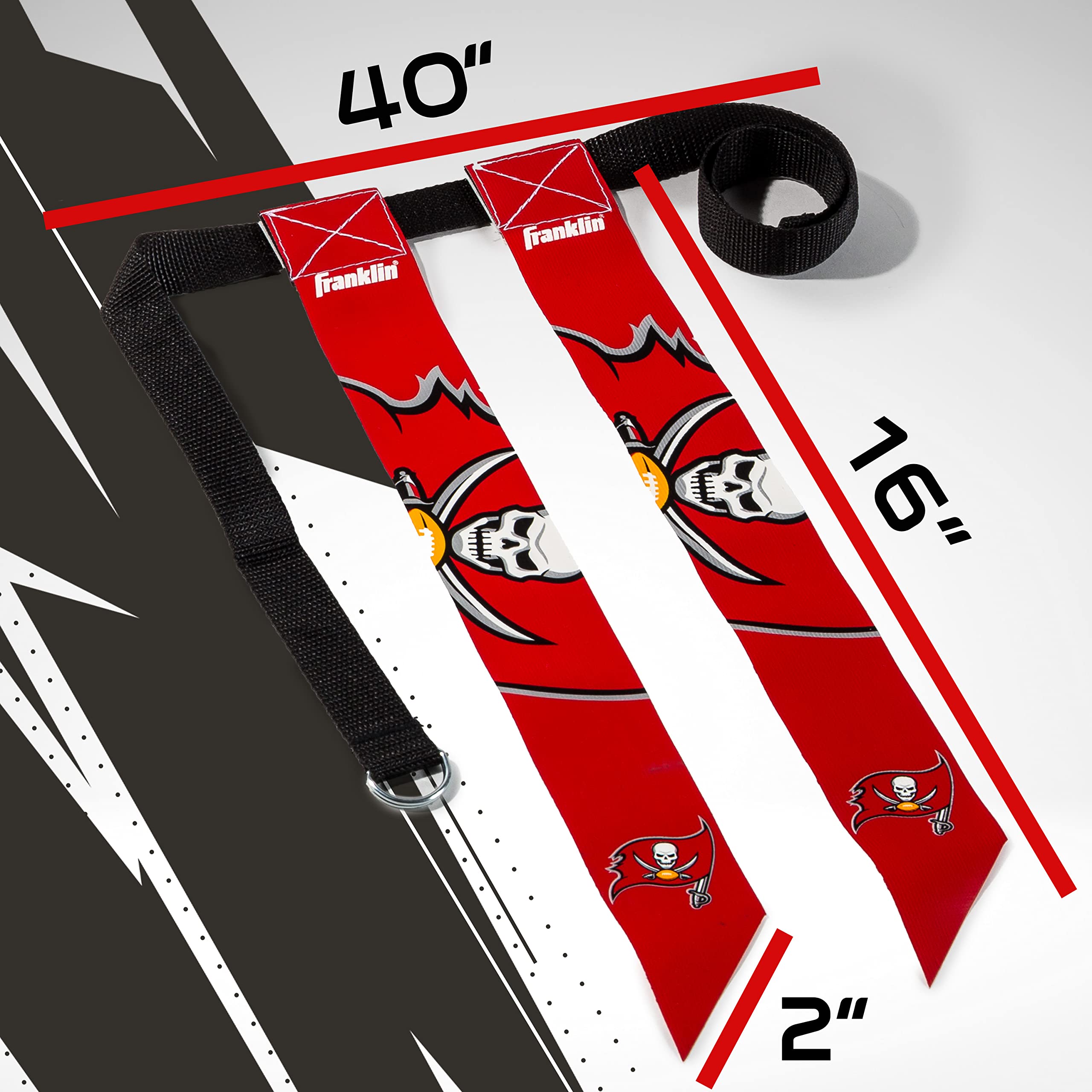 Franklin Sports Nfl Tampa Bay Buccaneers Flag Football Sets - Nfl Team Flag Football Belts And Flags - Flag Football Equipment F
