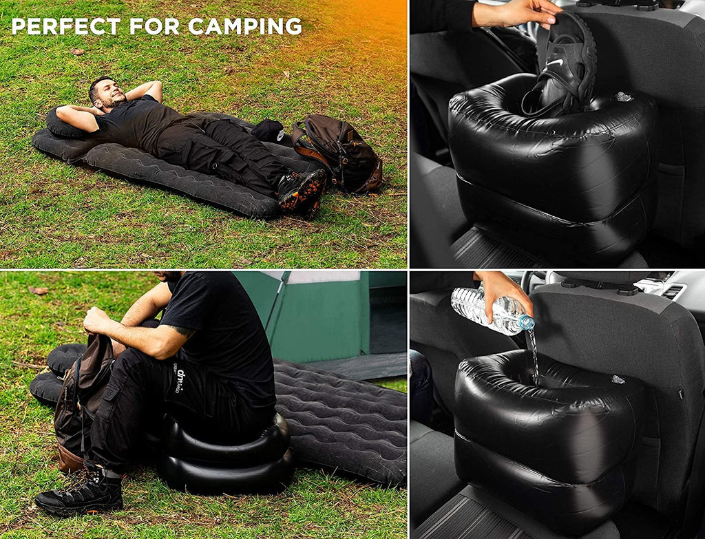 Zento Deals Bed For Car Inflatable Car Air Mattress Camping Bed Back Seat Mattress - Portable Travel Bed With Pillows - Travel C