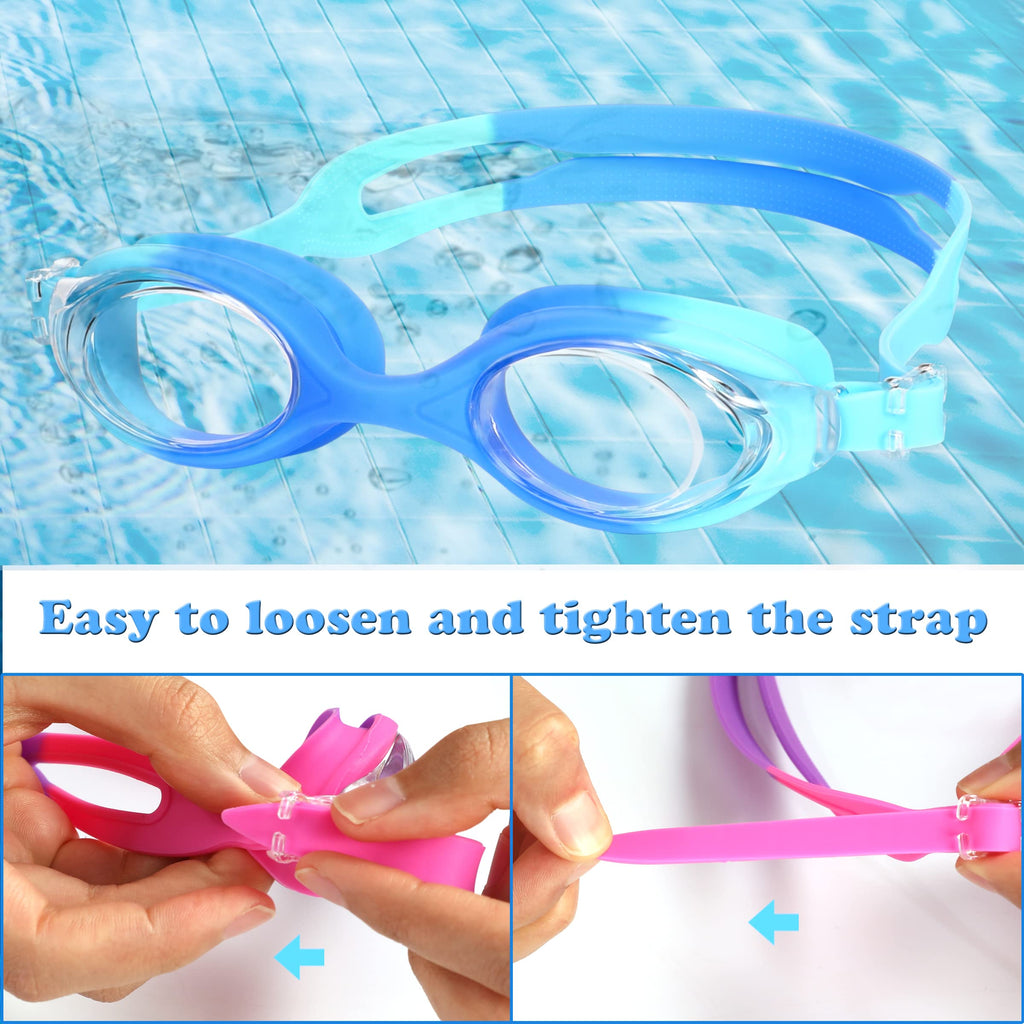 Ewpjdk Kids Swim Goggles - 2 Pack Swimming Goggles Anti Fog Anti-Uv No Leaking For Children Teens Boys & Girls Age 3-15 (Purple