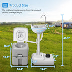 Yitahome Portable Sink And Toilet, 17 L Hand Washing Station & 5.3 Gallon Flush Potty,For Outdoor,Camping, Rv, Boat, Camper, Tra