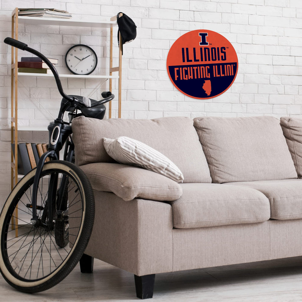 Rico Industries Ncaa Illinois Fighting Illini Classic Shape Cut Pennant - Home And Living Room D  Cor - Soft Felt Ez To Hang