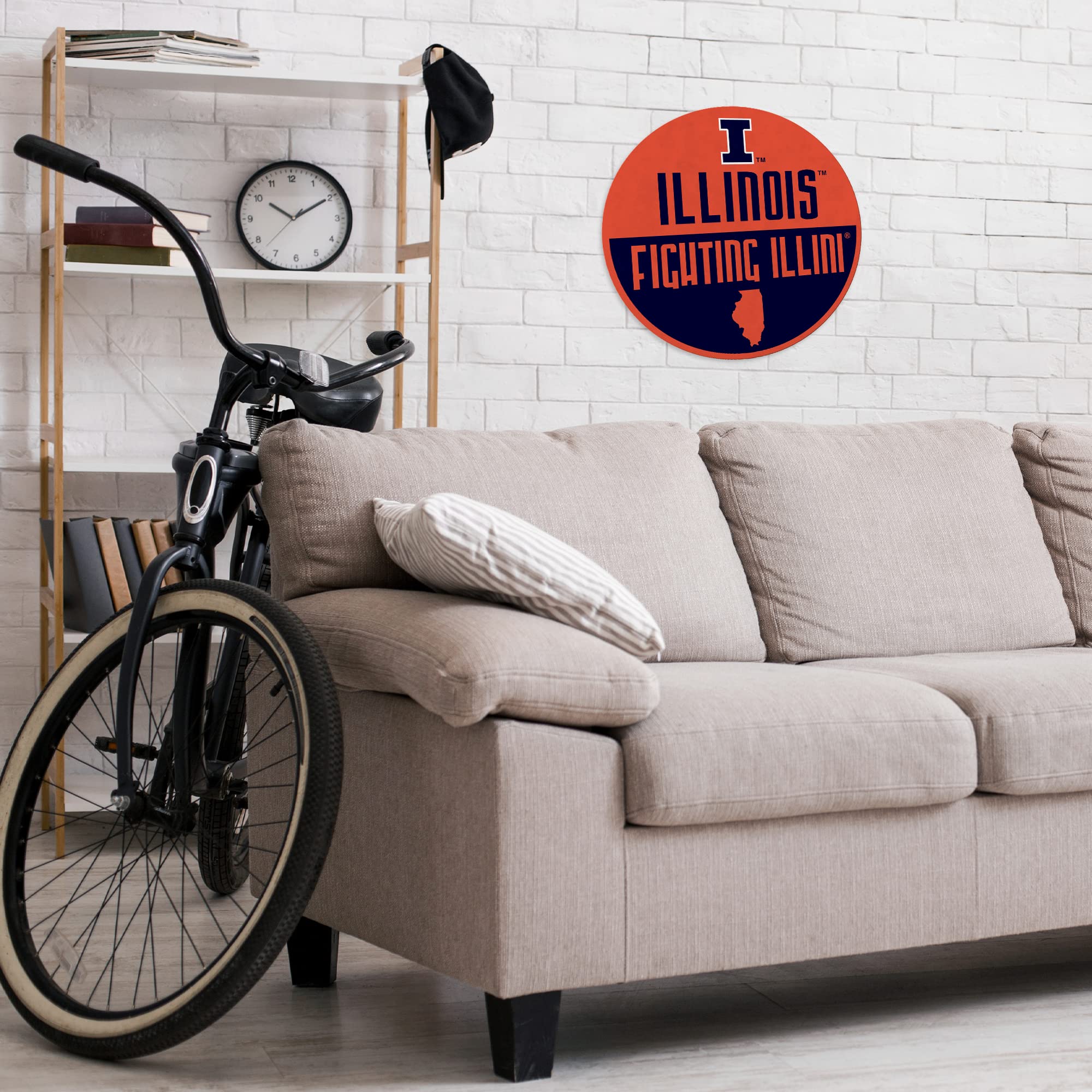 Rico Industries Ncaa Illinois Fighting Illini Classic Shape Cut Pennant - Home And Living Room D  Cor - Soft Felt Ez To Hang