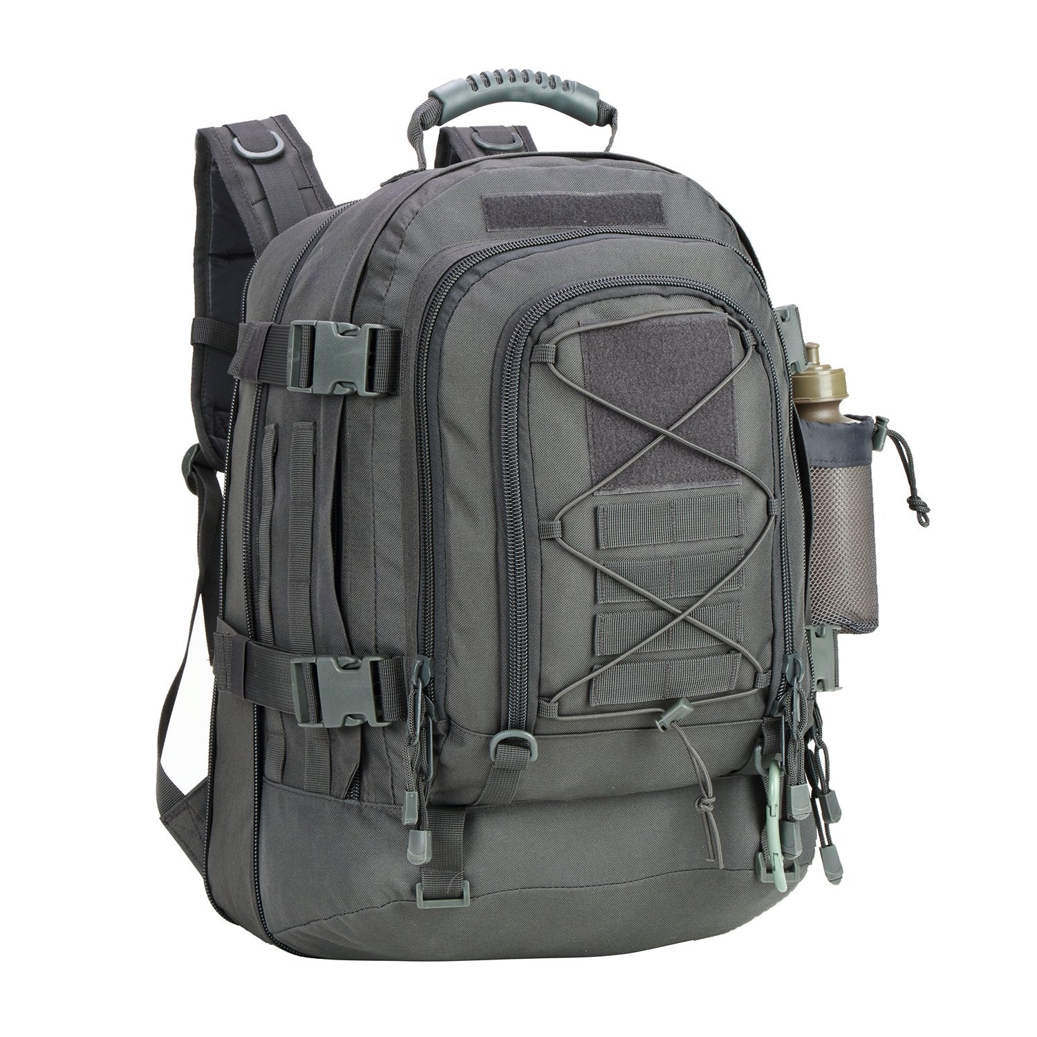 Zseararmy Large Tactical Backpack For Men Military Backpack With Diy System For Travel, Work,Camping,Hunting,Hiking,Sports (Gray