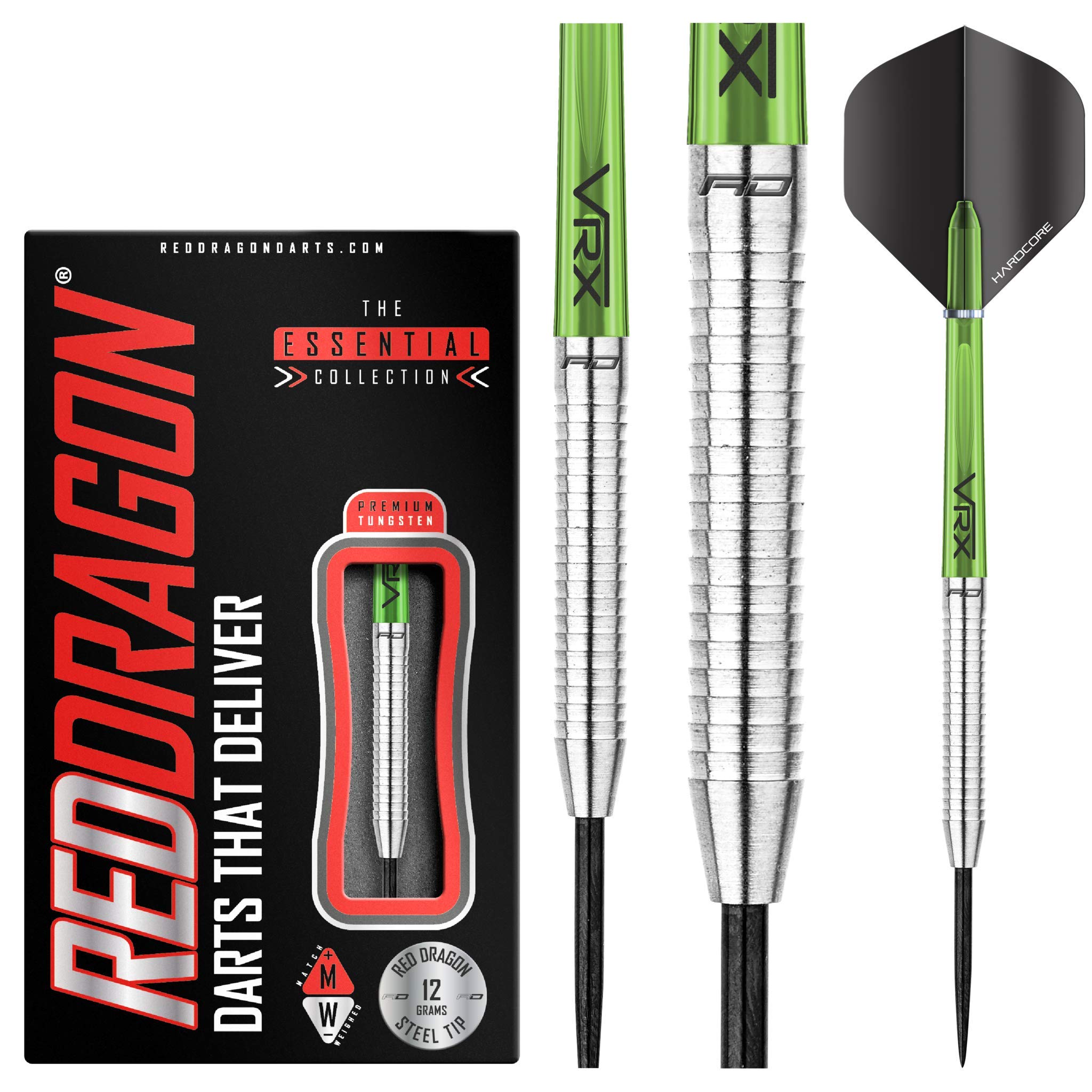 Red Dragon Featherlite 2: 17G Tungsten Darts Set With Flights And Stems