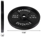 Fitvids Olympic 2-Inch Cast Iron Plate Weight Plate For Strength Training And Weightlifting, Vintage Style, 45Lb Pair
