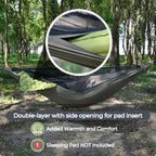 Onewind 11Ft Zipper Hammock With Mosquito Net For Camping, Portable Double-Layer Northers Hammock With Adjustable Ridgeline For