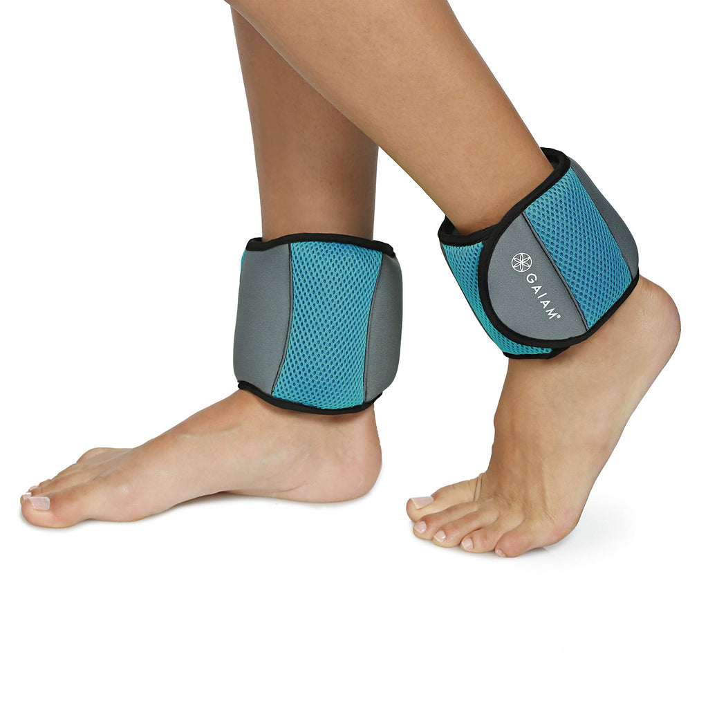 Gaiam Ankle Weights Strength Training Weight Sets For Women & Men With Adjustable Straps - Walking, Running, Pilates, Yoga, Danc