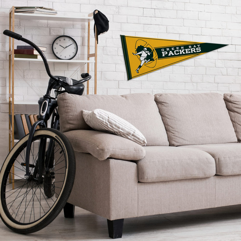 Rico Industries Nfl Football Green Bay Packers Retro 12'' X 30'' Felt Wall D  Cor Pennant - Great For Home/Bed Room/Man Cave D