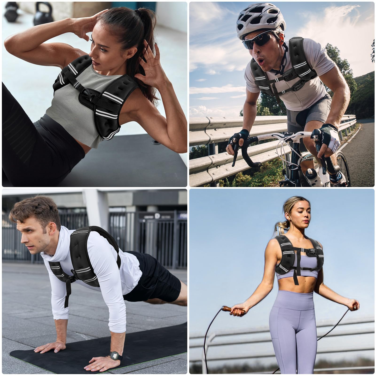 Zeerun Weighted Vest for Women & Men with Reflective Stripe and Adjustable Buckle, Comfortable & Durable Rucking Vest for Walkin