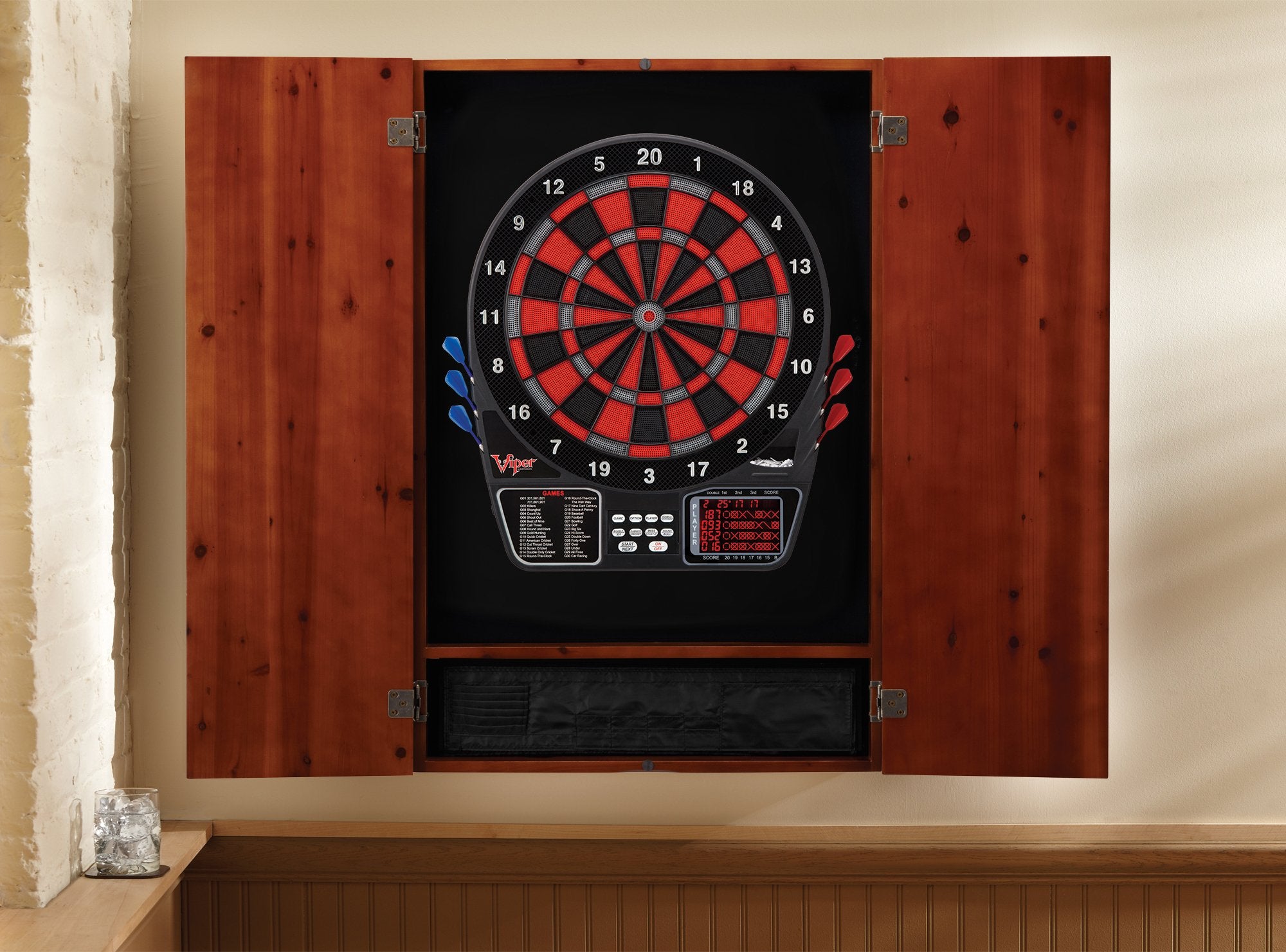 Viper By Gld Products, Cinnamon Finish Viper Metropolitan Solid Wood Cabinet & Electronic Ready-To-Play Bundle: Deluxe Set (797