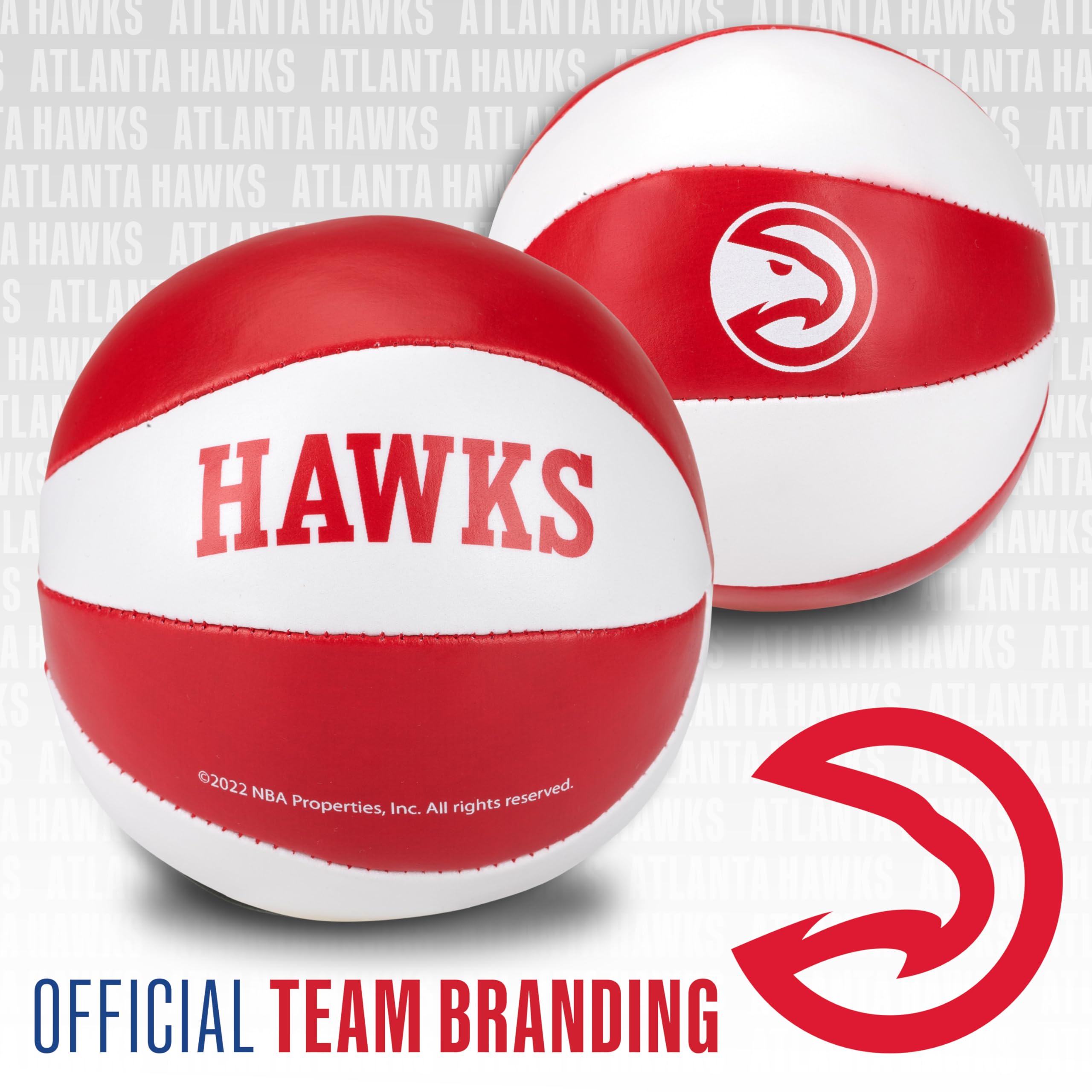 Franklin Sports Nba Atlanta Hawks Toy Basketballs - 2 Pack Of Kids Soft Mini Basketballs For Over The Door + Indoor Hoops - Nba
