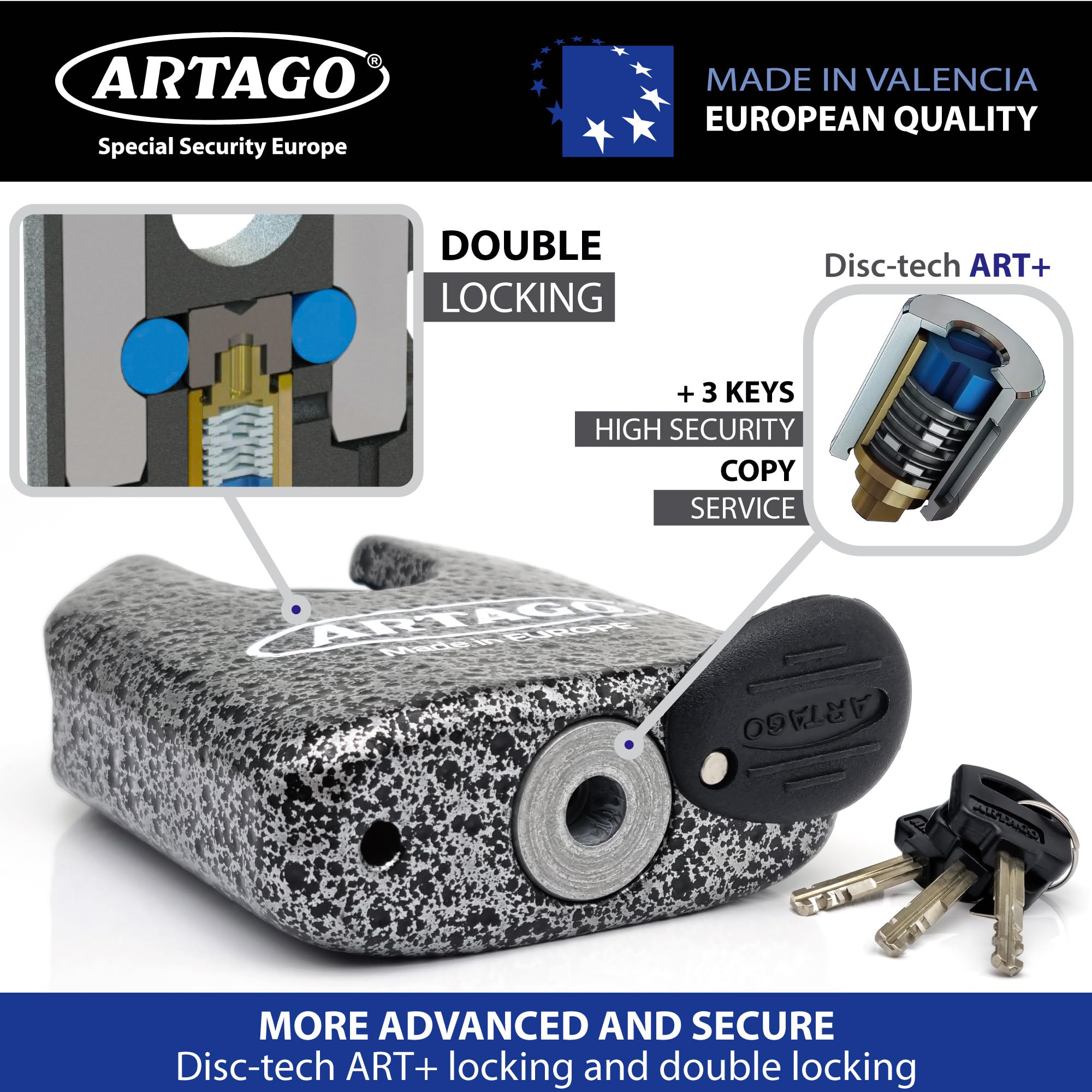 Artago 68T100 Motorcycle Chain Lock High Security Chain Lock, Motorcycle Anti Theft Padlock And Security Chain Hardened Motorcyc