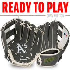 Franklin Sports Mlb Youth Teeball Glove + Foam Ball Set - Kids Oakland Athletics Baseball + Teeball Mitt And Ball - Perfect Firs