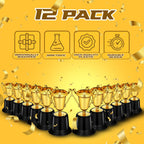 Gold Trophy Award Cups - Pack Of 12 Bulk 5 Inch Plastic Gold Mini Trophies For Party Favors, Props, Rewards, Trophy Cup Competit