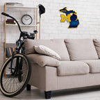 Rico Industries Ncaa Michigan Wolverines State Shape Shape Cut Pennant - Home And Living Room D  Cor - Soft Felt Ez To Hang