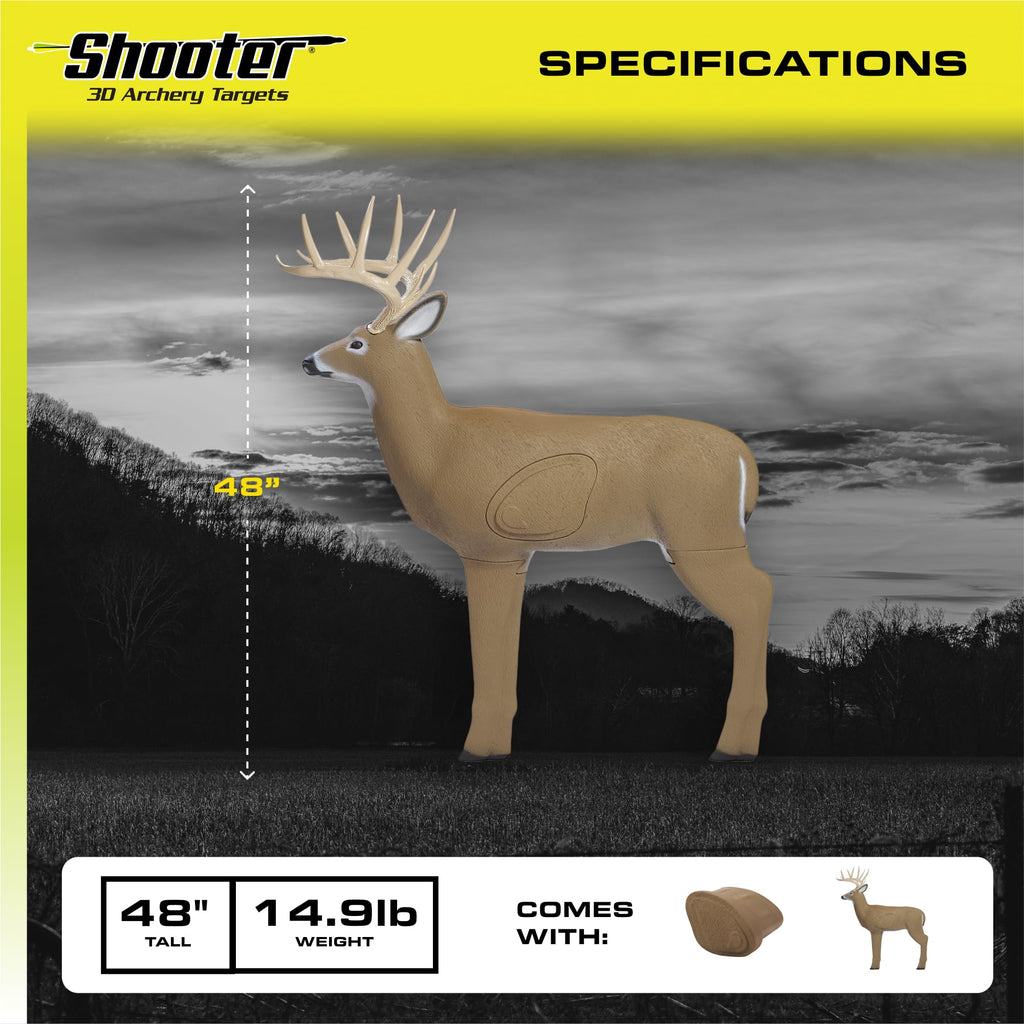 SHOOTER Buck 3D Deer Archery Target with Replaceable Core, Brown