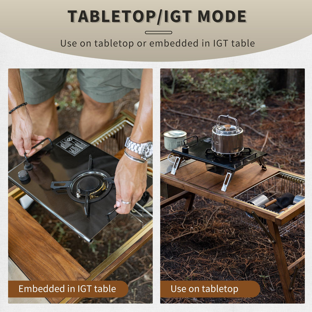 Naturehike Camping Gas Stove For Igt Table, Folding Isobutane Stove With Carry Bag, Portable Camp Stove For Outdoor Car Camping