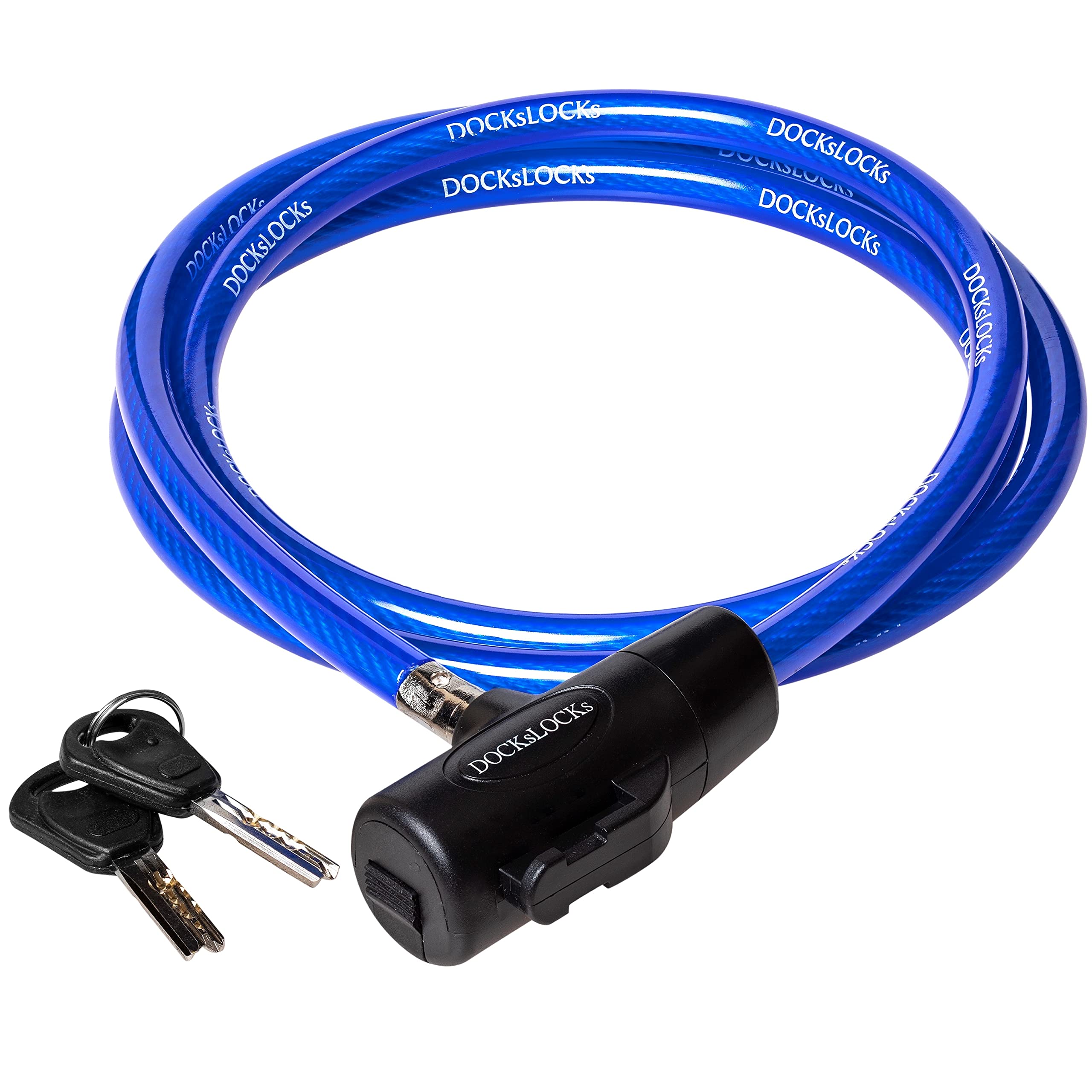 DocksLocks Weatherproof Security Cable Lock with Keys (5ft to 25ft Lengths) AntiTheft for Kayak, Bike, Paddleboard, Scooter, Eq