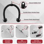 Yes4All Combo Double D Handle Cable Attachment, Tricep Ropetricep Pull Down Rope, Rotating Straight Bar, And V-Shaped Bar Handle