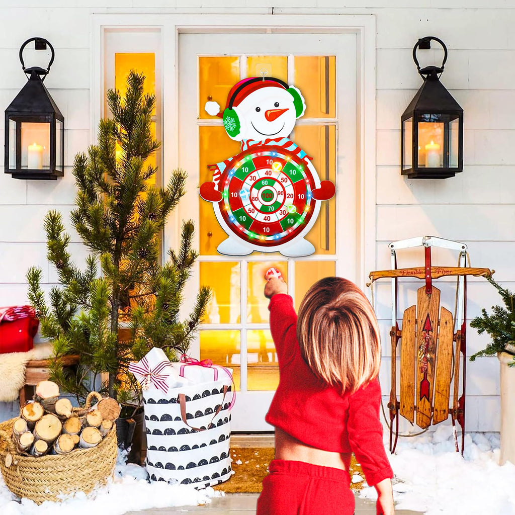Christmas Games For Families, Light Up Dart Board For Kids Adults With 12 Sticky Balls Christmas Party Games Outdoor Indoor Yard