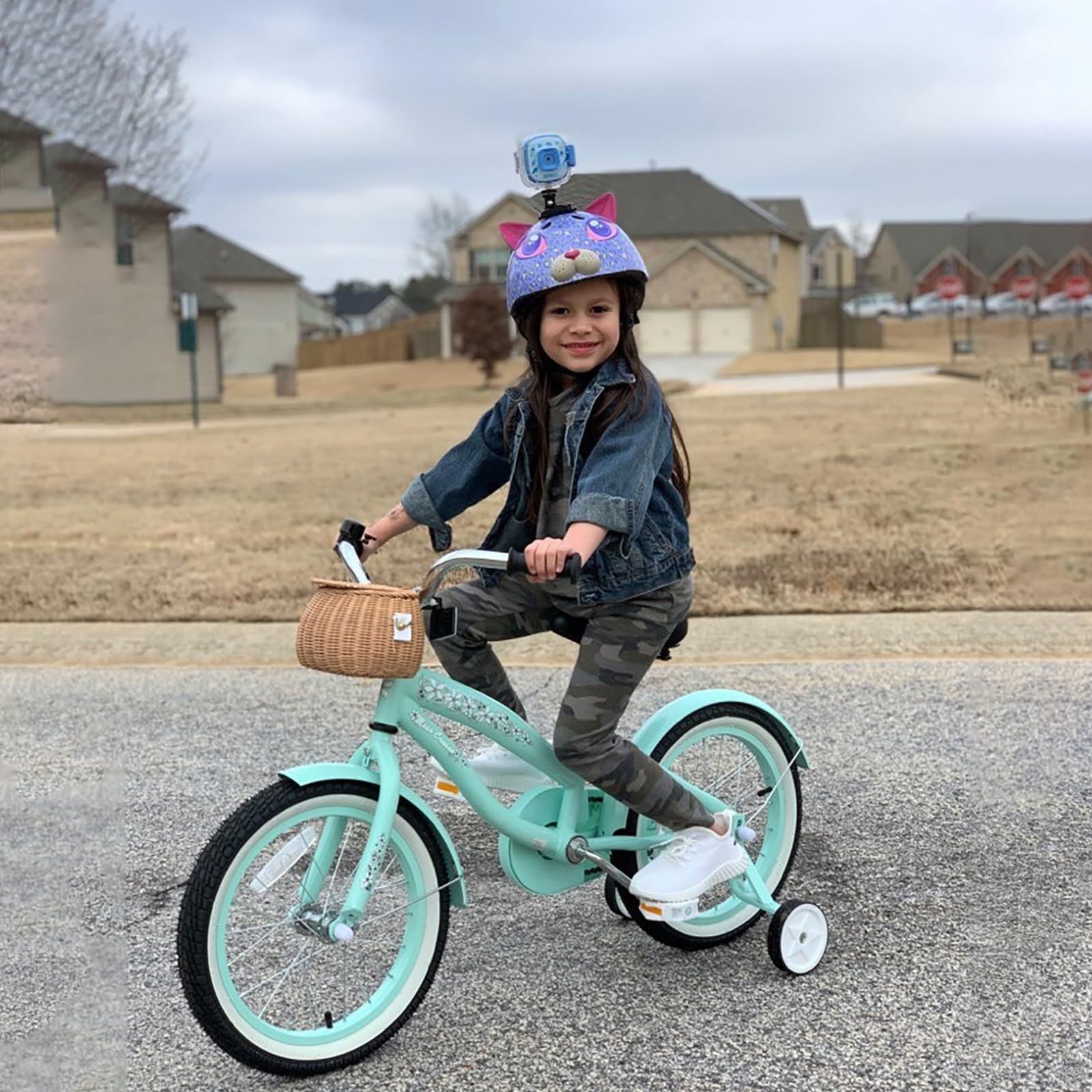 Joystar 14 Inch Kids Bike With Training Wheels For Ages 3-5 Years Old Girls Bike Toddler Bike Beach Cruiser Kids Bicycle Green