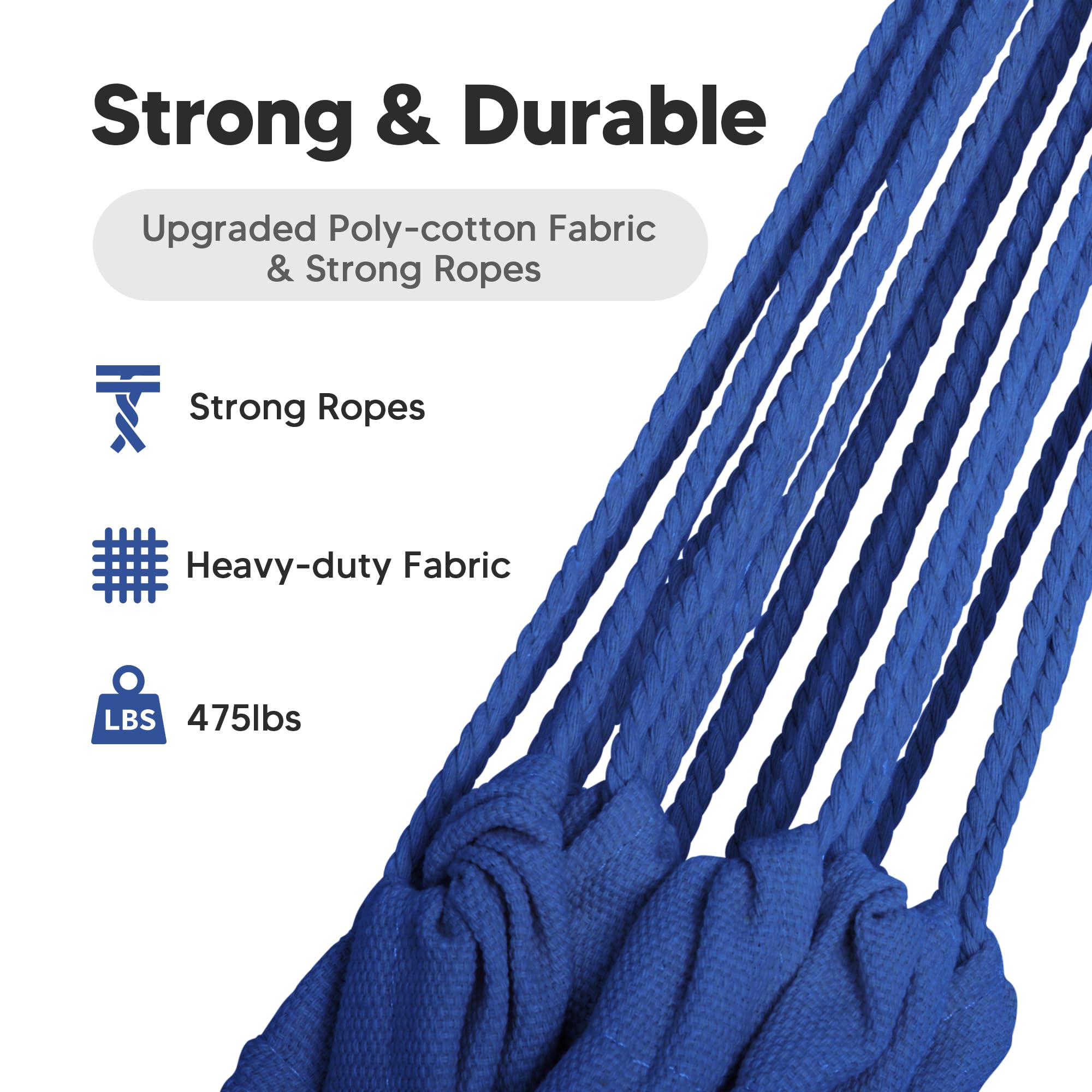 Suncreat Hammocks For Outside, Portable Camping Tree Hammock, Hammock Replacement For Stand, Navy