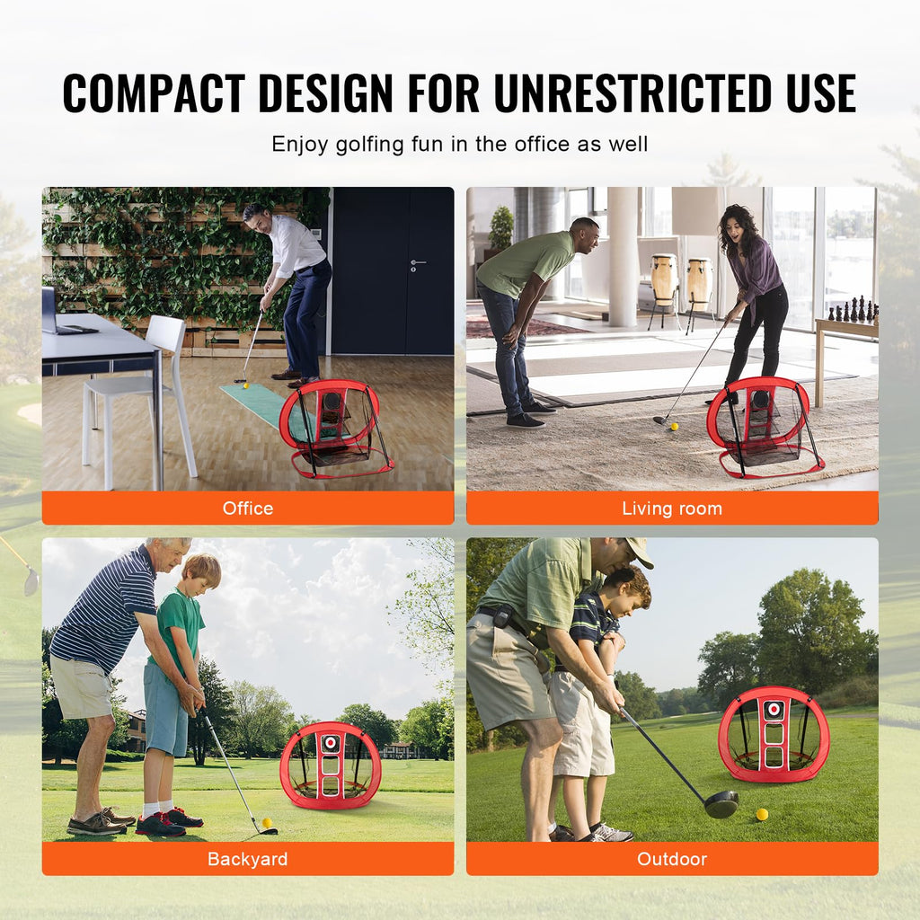 Vevor Golf Chipping Net, Pop Up Golf Practice Net, Portable Indoor Outdoor Home Golf Hitting Aid Net With Target And Carry Bag,