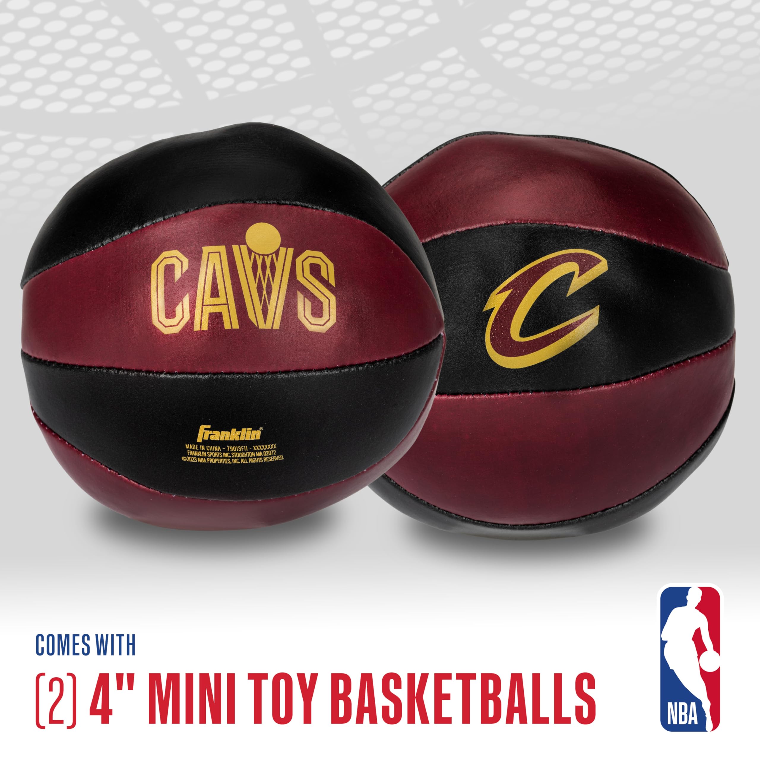 Franklin Sports Nba Cleveland Cavaliers Toy Basketballs - 2 Pack Of Kids Soft Mini Basketballs For Over The Door + Indoor Hoops