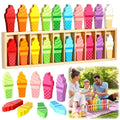Shappy Ice Cream Color Match Game Wooden Memory Fun Board Game Ice Cream Matching Games with 1 Masking Wood Box for Family Party