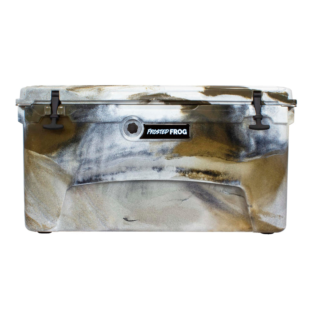 Frosted Frog Desert Camo 75 Quart Ice Chest Heavy Duty High Performance Roto-Molded Commercial Grade Insulated Cooler
