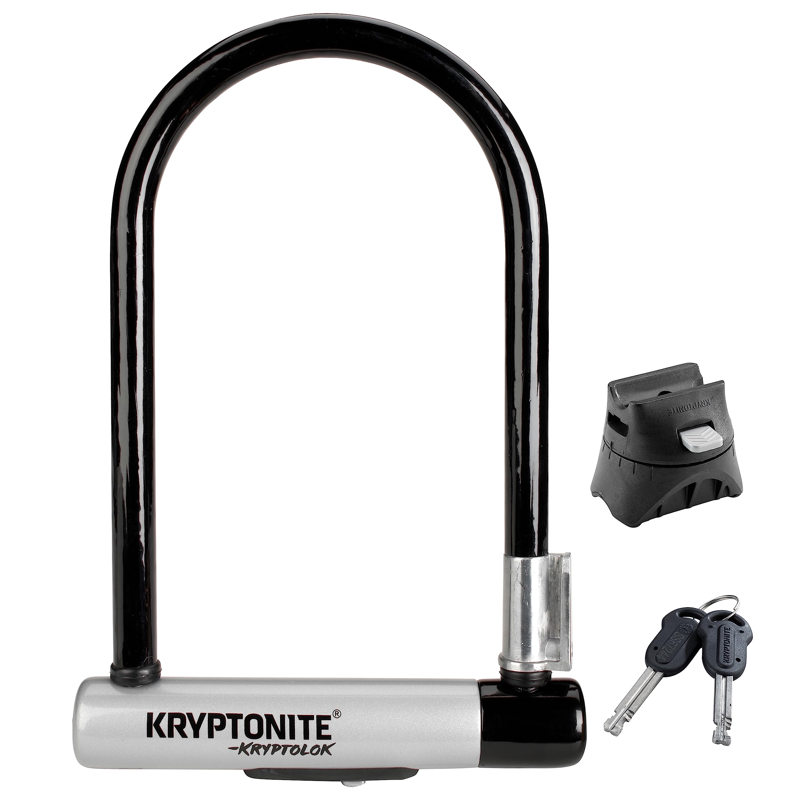 Kryptonite Kryptolok ATB Bike U-Lock, Heavy Duty Anti-Theft Sold Secure Gold U Lock, 12.7mm Shackle with Mounting Bracket and Ke